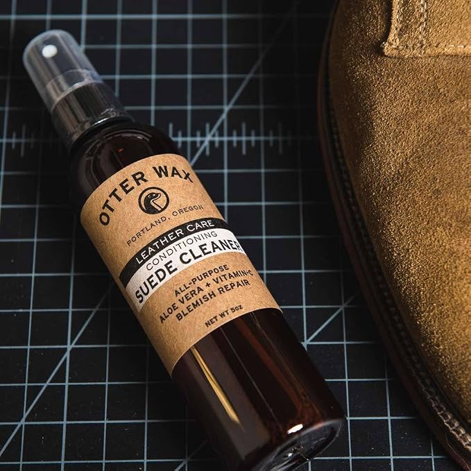 Otter Wax Conditioning Suede & Nubuck Cleaner | 5 oz | Leather Cleaner & Conditioner for Furniture, Boots, Hats, Shoes, Tack & Bags | All-Natural & PFAS-Free Treatment | Made in Portland USA