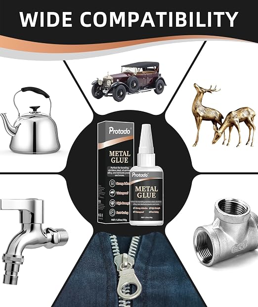 Metal Glue, 35g Heavy Duty Super Strong Clear Glue, Waterproof Heat Resistant Adhesive for Metal Bonding, Repair, Steel, Aluminum, Iron, Copper, Auto Parts, DlY Kits