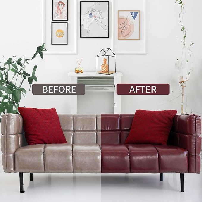 Leather Recoloring Balm, Color Restorer Conditioner, Leather Dye for Furniture, Couch Paint and Repair, Scratch Remover, Leather Color for Couches, Leather Repair Kits