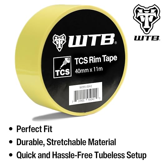 WTB Tubeless Bicycle Rim Tape (40mm x 11m) Easy Tubeless Setup & Airtight Seal - Compatible with All Tubeless Rims | bike-rim-tape