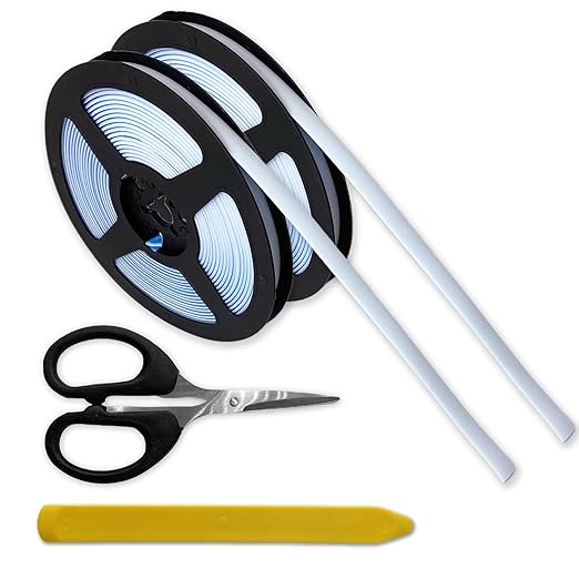Caulk Tape 0.3" x 40' - White Waterproof Caulking Strip Peel and Stick Tape Roll for Shower Bathtub Bathroom Toilet