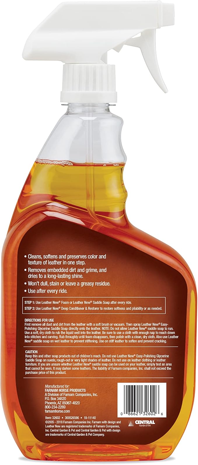 Farnam Leather New Easy-Polishing Glycerine Saddle Soap and Leather Saddle Cleaner, Protects and Preserves Leather, Cleans, Conditions and Polishes, 32 Oz. (Pack of 2)