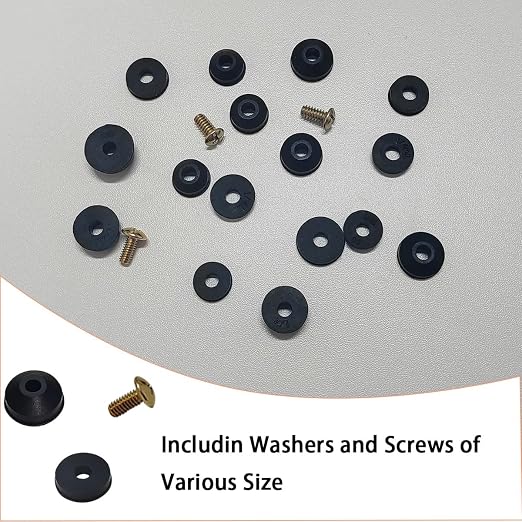 116 PCS Faucet Washers Assortment Kit, Flat & Beveled Rubber Faucet Washers, Brass Bibb Screws, Multi-Size Faucet Stem Washers, Outdoor Faucet Repair Kit