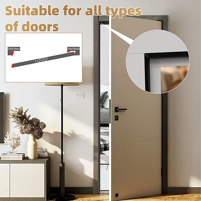 2Pcs×196" Wedge-Shape Foam Window Weather Stripping Door Seal Strip,Soundproofing Frame Insulation Tape for Exterior Front Door,Noise Cancelling Window Inserts,Door Gap Filler Light Blocker,Black