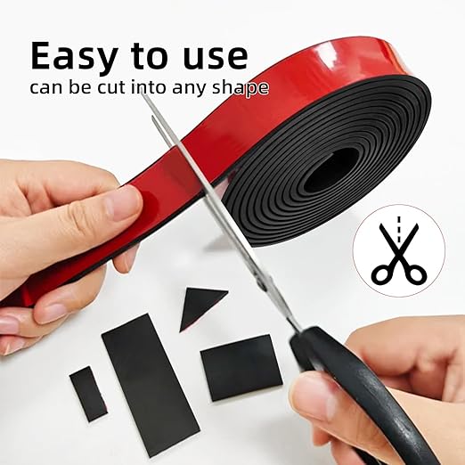 WELSTIK 1" x 1/8" Adhesive Solid Rubber Strip (16.4Ft) | Heavy Duty Neoprene Gasket Roll | Waterproof Red Film Weather Stripping for Gutter Leak, Door Crash Pad, Washer Vibration & DIY Seals