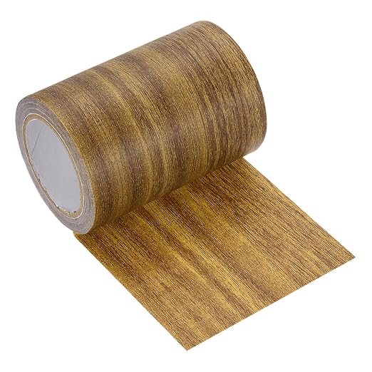 uxcell Wood Grain Repair Tape, 3.1" x 15ft Self Adhesive Wood Grain Colored Duct Tape Waterproof Repair Patch for Furniture Floor Scratch Fix, Baseboards, DIY Decor, Brown Oak