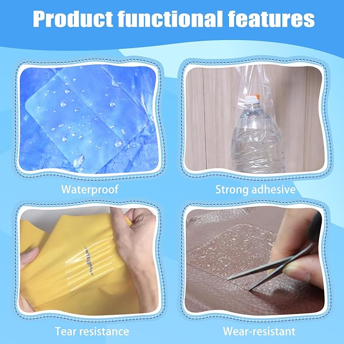 GAQWOK Waterproof Repair Tape for Fabric, Vinyl Siding Repair Kit, Screen Repair Tape, Air Mattress Patch Kit, Heavy Duty Clear Multipurpose Outdoor Patch, Tent and Boat Cover（4 inches x 10 feet）