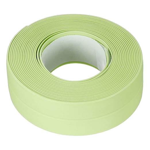 uxcell Waterproof Seal Caulk Strip Tape Self Adhesive 0.87" W x 10.5'L PVC Sealing Tape for Kitchen Bathroom Green