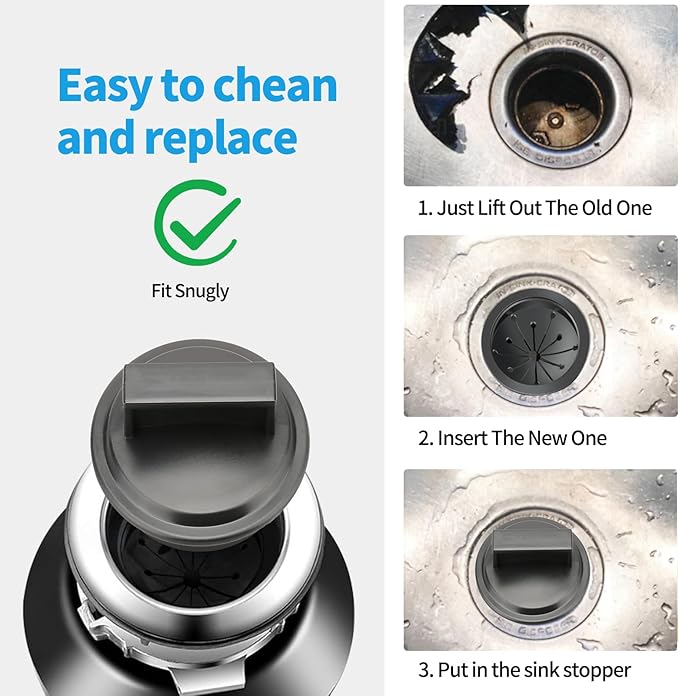 3 Inch Garbage Disposal Splash Guard with Garbage Disposal Cover for Sink, Rubber Garbage Disposal Drain Cover and Food Waste Disposal Splash Guard for Whirlaway, Waste King, and GE Models