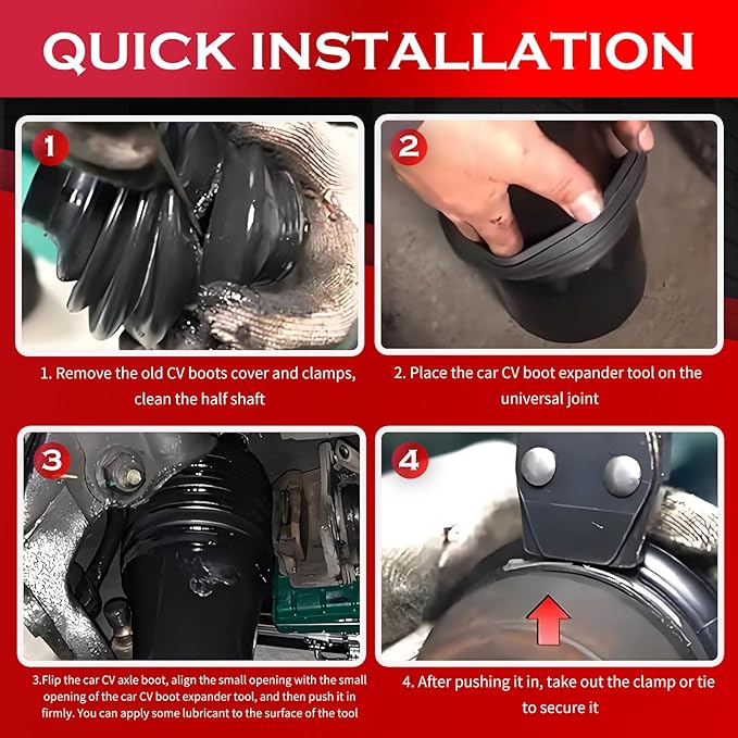 2PCS Car CV Boot Repair Kit Contains CV Boot Expander Tool,Upgraded Car CVs Axle Boots Repair Kit for Dust and Water Resistance,Silicone CVs Joint Boots for 2.47"/2.99"/3.53" Calibers