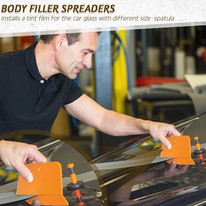 Frienda 60 Pcs Body Filler Spreaders Plastic Tools for Automotive Applying Putties Glazes Caulks and Paint (3.5 x 2.6 x 3.9 in)