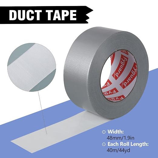 3 Pack Silver Duct Tape 1.89In × 132Yd Total Heavy Duty Waterproof Tape, 8.26Mil Adhesive Repair Duct Tape for Indoor Outdoor Repair Fixation Reinforcement