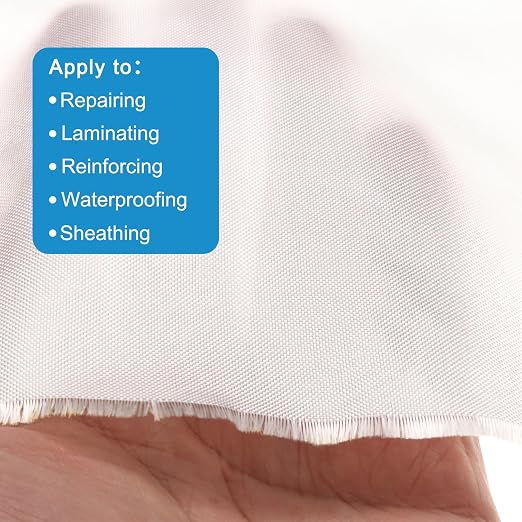 MECCANIXITY Fiberglass Cloth 15 Oz/400g 2m(2.2 Yards) x1mx0.4mm E Glass Plain Weave Glass Fiber 21.53 Sq Feet, Woven Fabric for Boat RC Plane Auto Surfboard Tub Pool Repair