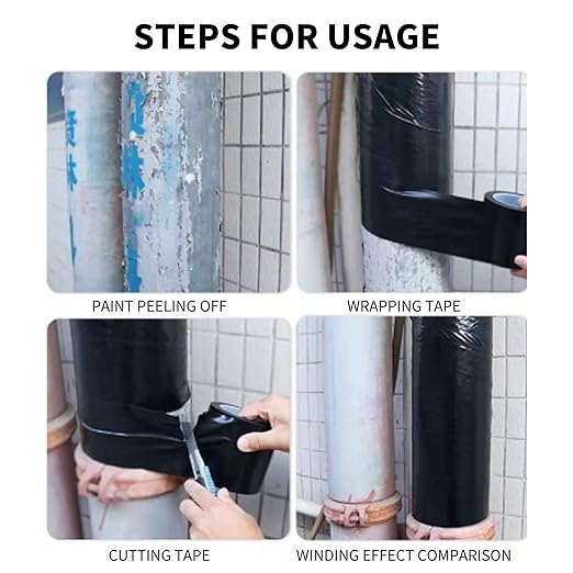 ADHES Corrosion Protection Pipe Tape, PVC Weatherproof Wrap Duct Tape for Drain Pipe, Metal & Electrical Piping, Outdoor, Underground Pipe, 3 Inch X 36 Yds, Black