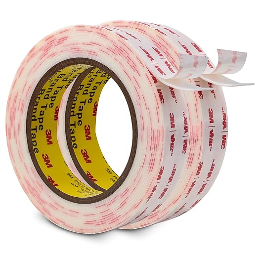 3M Double Sided Tape 1''x15.4Ft 2 Pack, Heavy Duty Mounting Tape 4930 Adhesive Waterproof Foam Tape for Car Home Office Decor, 0.025in Thick, White