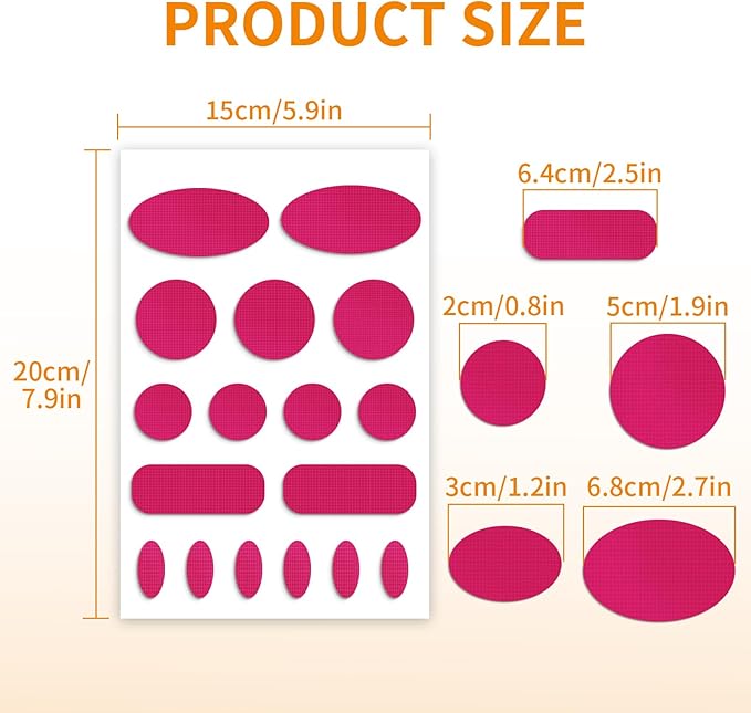 Waterproof Self-Adhesive Fabric Repair Tape - Tent Repair Kit,51pcs Nylon Fabric Patches for Tent, Jacket, Clothes, Puffer Down Jacket,Sleeping Bag, Outdoor Gear Tenacious Repairs Tape, Rose