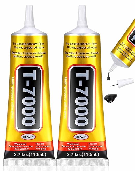 ALECPEA Upgrade T-7000 Black Adhesive Glue - 2PCS 110ml | High-Performance Waterproof Adhesive for Precision Repairs, Perfect for Phone, Electronics, Jewelry, and Crafts