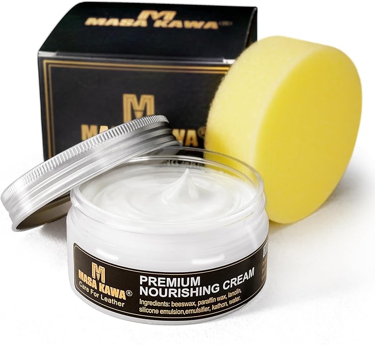 Masa Kawa Leather Care Conditioner Nourishing Cream Rejuvenator Kit | Leather Moisturizer Rejuvenator Polish Cleaner, Care Balm for Leather Bags, Car Seats, Shoes, Jacket, Furniture Protection