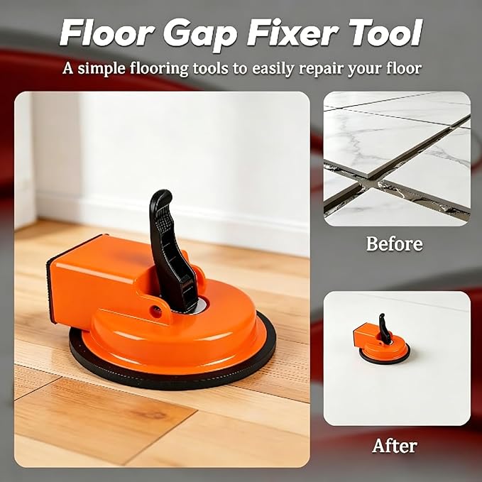 Floor Gap Fixer Tool, Heavy Duty Vacuum Suction Floor Gap Repair Kit for Hardwood, Laminate, Engineered Wood, No Scratch DIY Closing Tool