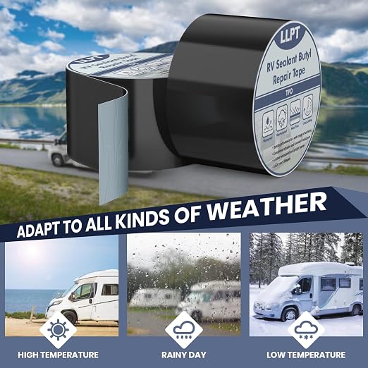 LLPT Roof Seal Tape White 4" x 50 Ft | Strong Adhesion, UV Stable, Extreme Durable, Waterproof Airtight Patch Tape for Window RV Boat Vent Trailer Camper