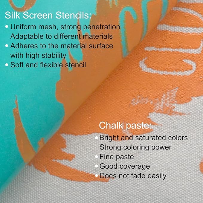 Silk Screen Stencils Self Adhesive Screen Stencil, Reusable Mesh Stencil Transfer for DIY Home Decor, T-Shirt, Ceramic, Wood, Tote, Fabric, Easter