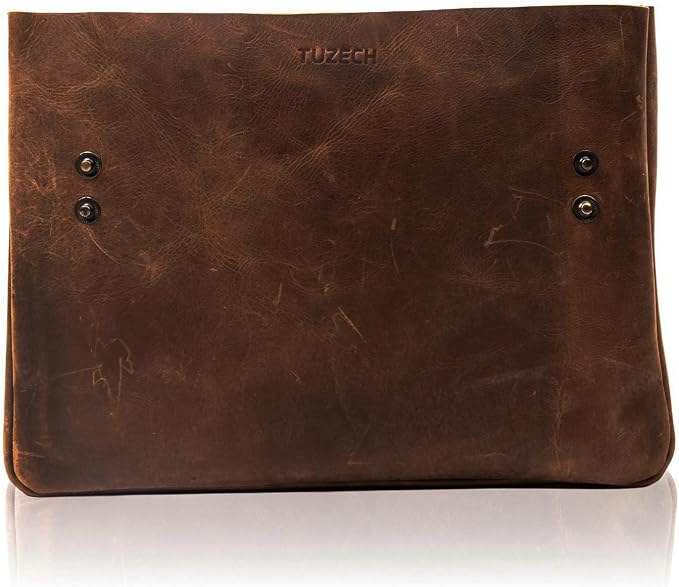 Vintage Leather Folder Document Holder/File Case/Document Portfolio, Office & Work Essentials Handmade Perfect for 13.6” Laptops & Tablets