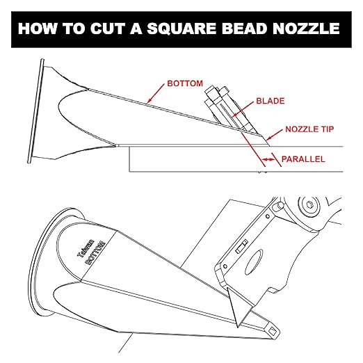 Albion Engineering 1135-3(25 Pack) Square Bead Nozzle for Albion Professional Line Caulking Guns, Yellow, Pack of 25