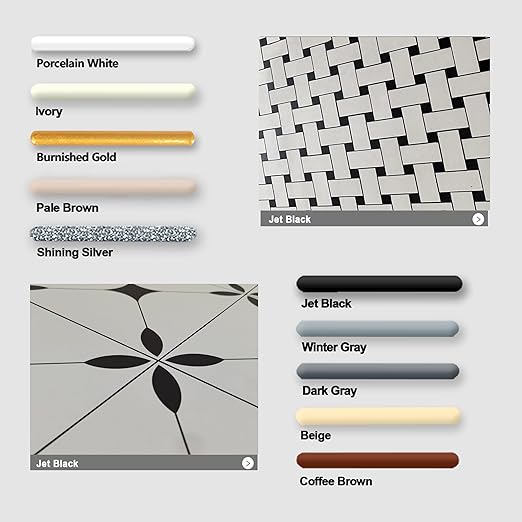 Epoxy Grout Jet Black 13.5 fl oz ｜Water & Stain Resistant & Zero Maintenance｜1:1 Auto-Mix Technology｜24hr Ready-to-Use｜Perfect for Shower Kitchen Pool | 10 Pearl Finishes for Tile & Stone