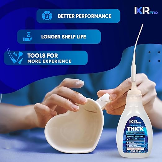 CA Glue Thick Viscosity Kit (3x1.75 oz.) Cyanoacrylate Glue, Heavy-Duty Super Glue for Gap-Filling, Wood, Metal, Plastic, Furniture Repair, High-Strength Adhesive for Vertical and Overhead Surfaces
