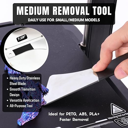 High-Quality 3D Printer Tool Removal Scraper Kit, 4 Types of Sharpened Blades & 20 Extra Blades, 3D Printer Scrapers for Fast Separation Large Medium Small Models, Great 3D Printer Accessories Gifts