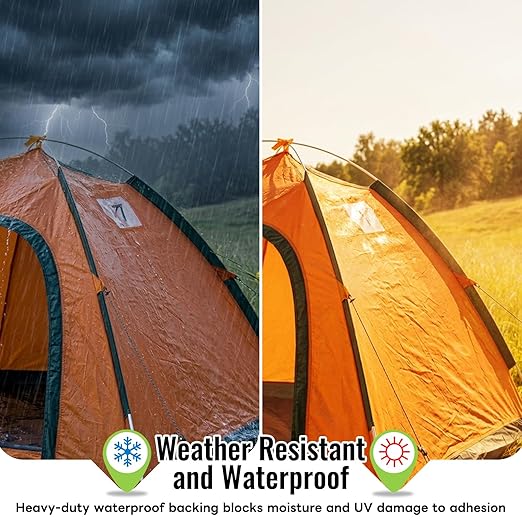 Birllaid Waterproof Clear Repair Tape Outdoor Heat Resistant Vinyl Patch Heavy Duty for Awning, Inflatable Pool, Air Mattress, Tarp,Tent, Duct, Rain Gear, 4 Inch x 10 Ft