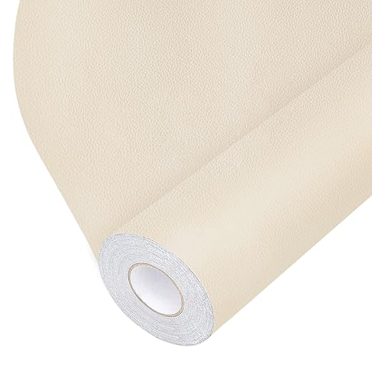 BSZHTECH Leather Repair Tape Self-Adhesive Leather Repair Patch for Couch Furniture Sofas Car Seats Advanced PU Vinyl Leather Repair Kit (Beige, 17X79 inch)