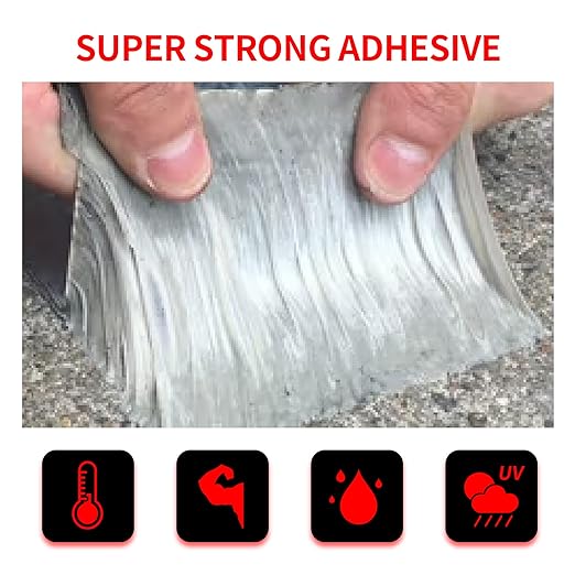 TAPEBEAR Butyl Tape Waterproof Sealing Tape 6inch x 16feet, Upgraded Aluminum Foil Tape Heavy Duty for RV Repair, Awning, Window, Glass & EDPM Roof Leak Patching, Boat and Pipe Sealing, Silver