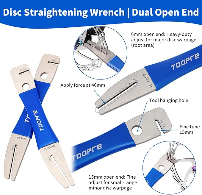 6-in-1 Bike Maintenance Kit, Hydraulic Piston Press Bicycle Disc Brake Repair Tool Set for Mountain Bikes & MTB - Includes Piston Press, Rotor Truing Fork, Disc Brake Gap Regulator