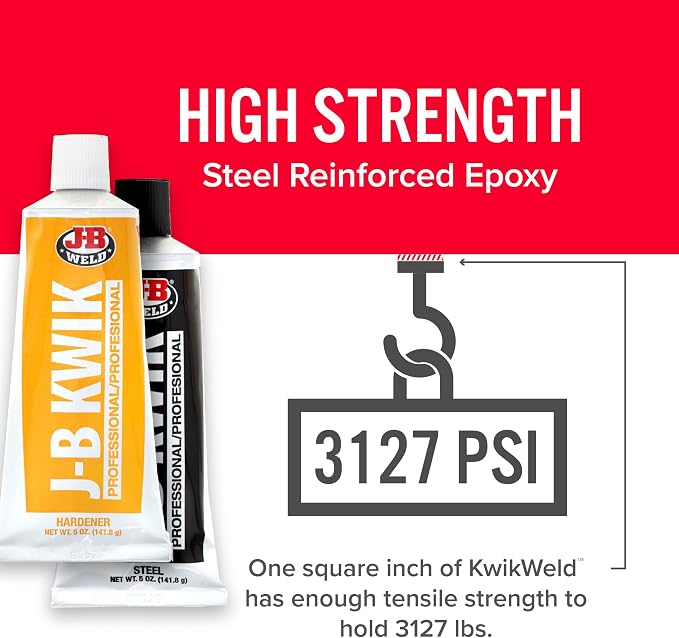 J-B Weld 8271 KwikWeld Professional Size Steel Reinforced Epoxy Twin Pack - 10 oz.