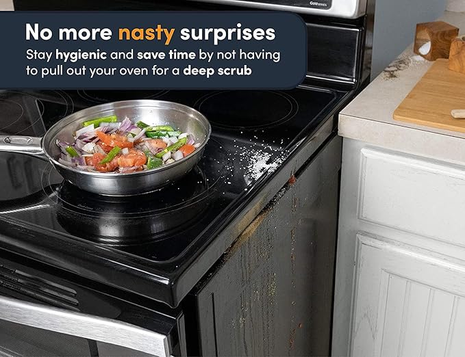 Linda’s Essentials Silicone Stove Gap Covers (2 Pack), Heat Resistant Oven Gap Filler Seals Gaps Between Stovetop and Counter, Easy to Clean Stove Gap Guard (30 Inches, White)