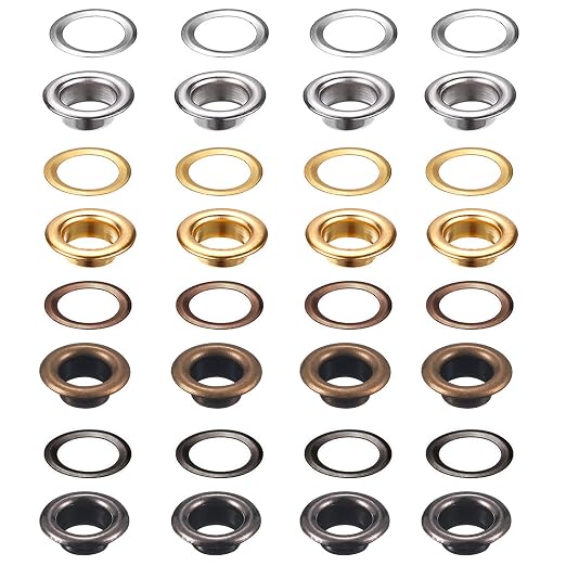 1/4 Inch Grommet Kit 200 Sets Grommets Eyelets with 3 Pieces Install Tool Kit and Box for Shoes Clothes Crafts Bag