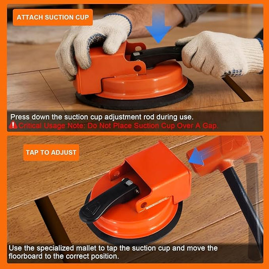 Floor Gap Fixer Tool, Heavy Duty Vacuum Suction Floor Gap Repair Kit for Hardwood, Laminate, Engineered Wood, No Scratch DIY Closing Tool