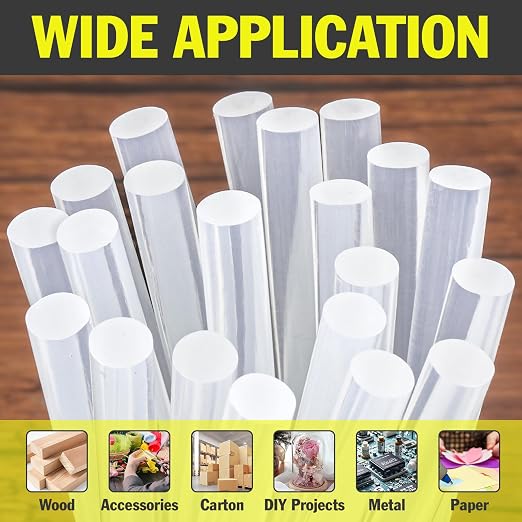 1000 Pack Mini Hot Glue Sticks, 4" Long x 0.27" Diameter Glue Sticks for Mini Glue Guns, Multipurpose for Wood, Metal, Glass, Plastic, Floral, Fabric, Leather, Foam, Floral