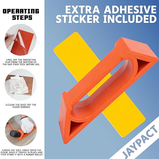 Floor Gap Fixer Tool for Laminate, Vinyl & Hardwood Floors – Heavy-Duty Nylon Plank Puller with Reusable Washable Adhesive Pad, DIY Floor Gap Repair Tool (Plank Grabber Only, Hammer Not Included)
