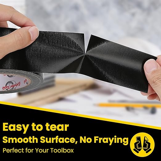 Professional Heavy-Duty Duct Tape 2 Inches x 30 Yards, Waterproof Cloth Gaffer Tape for Indoor/Outdoor Use, Repairs, Bundling, Sealing & DIY, 1 Roll - Black