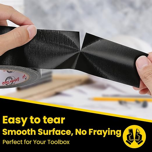 Professional Heavy-Duty Duct Tape 2 Inches x 30 Yards, 3 Pack Waterproof Cloth Gaffer Tape for Indoor/Outdoor Use, Repairs, Bundling, Sealing & DIY, Black