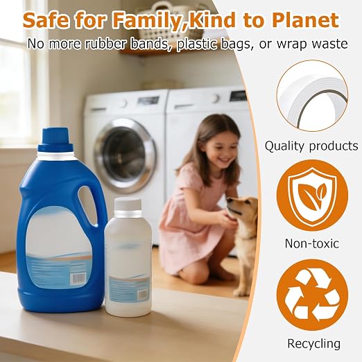 2 Roll Bottle Sealing Tapes,1.18in x 108ft Can be Freely Cropped,Stop Liquid Leaks Tapes for Laundry Detergent,Toiletries,Jar Lids,Waterproof Sealable Tapes for Travel, Camping, Picnics and Shipping