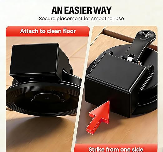 Floor Gap Fixer Tool, Cast Aluminum, Heavy Duty Flooring Repair Kit with Vacuum Suction Cup for Laminate, Vinyl, Wood and Tile Floors (Black)