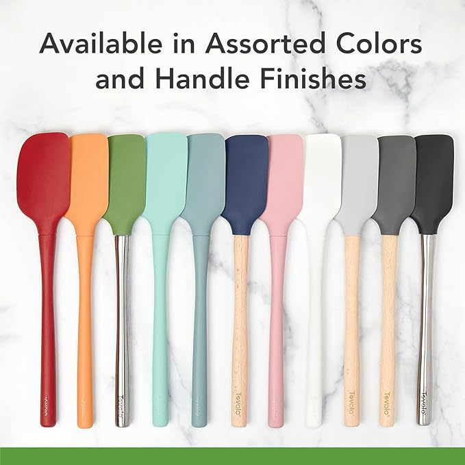Tovolo Spoon Spatula Spoonula with Stainless Steel Handle Ergonomic Grip Viva Magenta, Silicone Scoopula Kitchen Utensil Non Scratch Easy Clean Dishwasher Safe Heat Resistant Flex Core Scoop Spatula