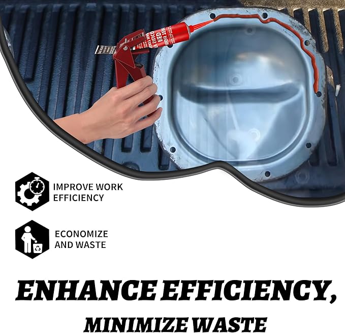 Tube Extrusion Tool - Efficient RTV and Silicone Dispenser That maximizes The use of All Material in The Tube and Prevents Material Waste(Red)