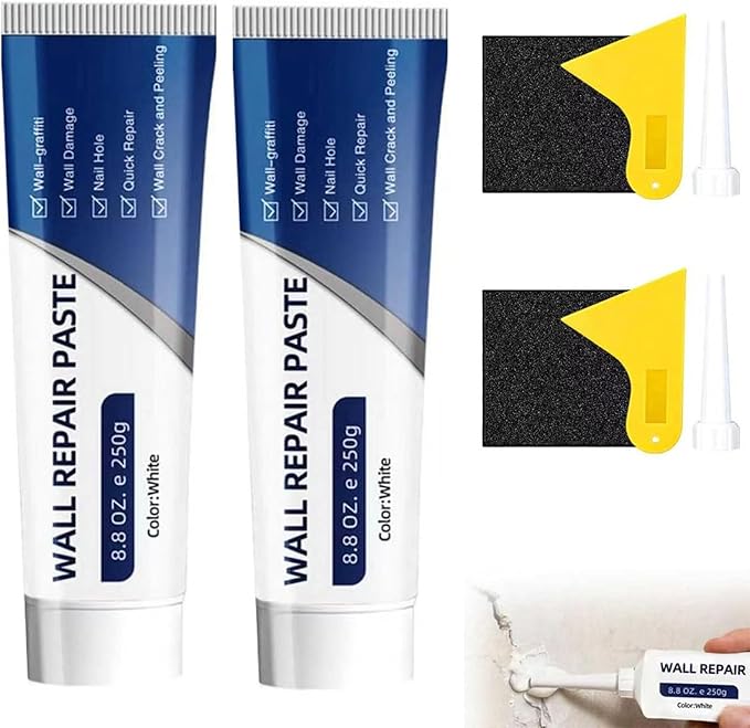 2PCS Efficient Drywall Repair Kit with Scraper, Wall Mending Agent, 2026 Upgrade Quick Drying Wall Mending Agent for Holes & Cracks,Easy Drywall Repair for Nail Holes and Wall Damage