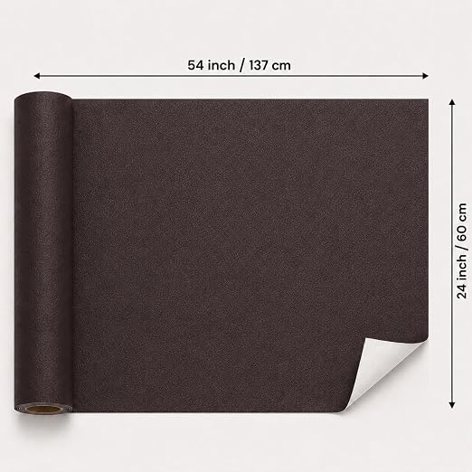 Self Adhesive Leather Repair Patch 24x54 Inch Sofa Car Seat Strong Adhesive | YAWQIRV Strong Self Adhesive Patch, Leather Repair Kit and Vinyl Repair Kit, Waterproof Scratch Fix, Durable, Dark Brown