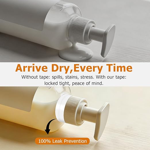 2 Roll Bottle Sealing Tapes,1.18in x 108ft Can be Freely Cropped,Stop Liquid Leaks Tapes for Laundry Detergent,Toiletries,Jar Lids,Waterproof Sealable Tapes for Travel, Camping, Picnics and Shipping