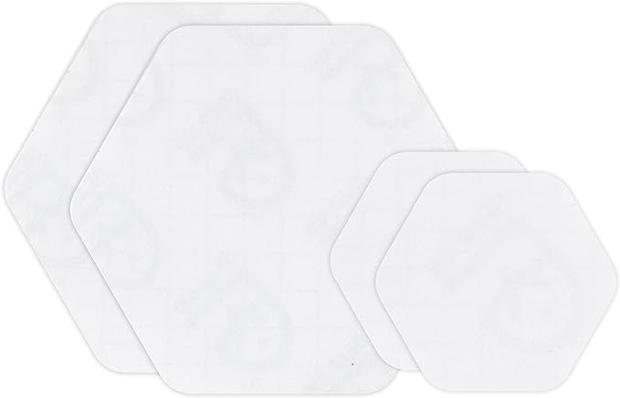 GEAR AID Tenacious Tape Hex – 2.5” & 1.5” Repair Patches (4 Patches: Two 2.5” & Two 1.5”, Clear) – Peel-and-Stick Outdoor Nylon Fabric to Fix Holes and Burns in Down Jackets, Rain Gear and Tents
